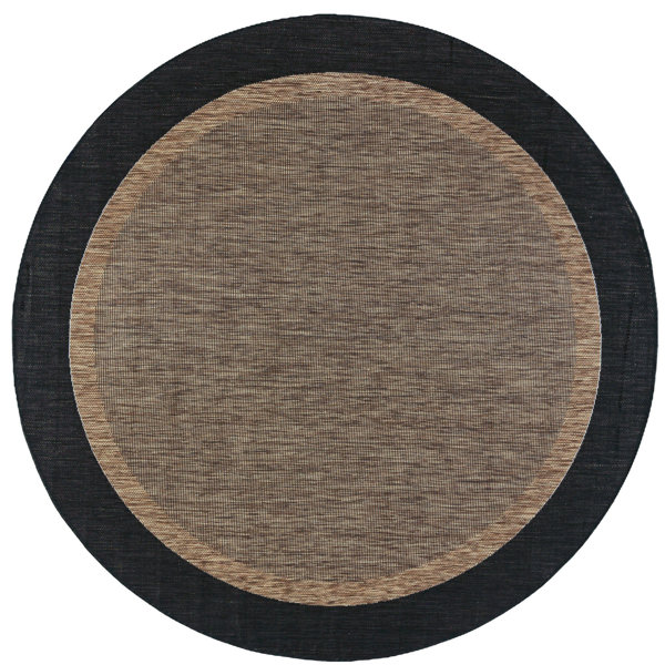 Three Posts™ Dellroy Flatweave Black/Gold Indoor/Outdoor Rug & Reviews